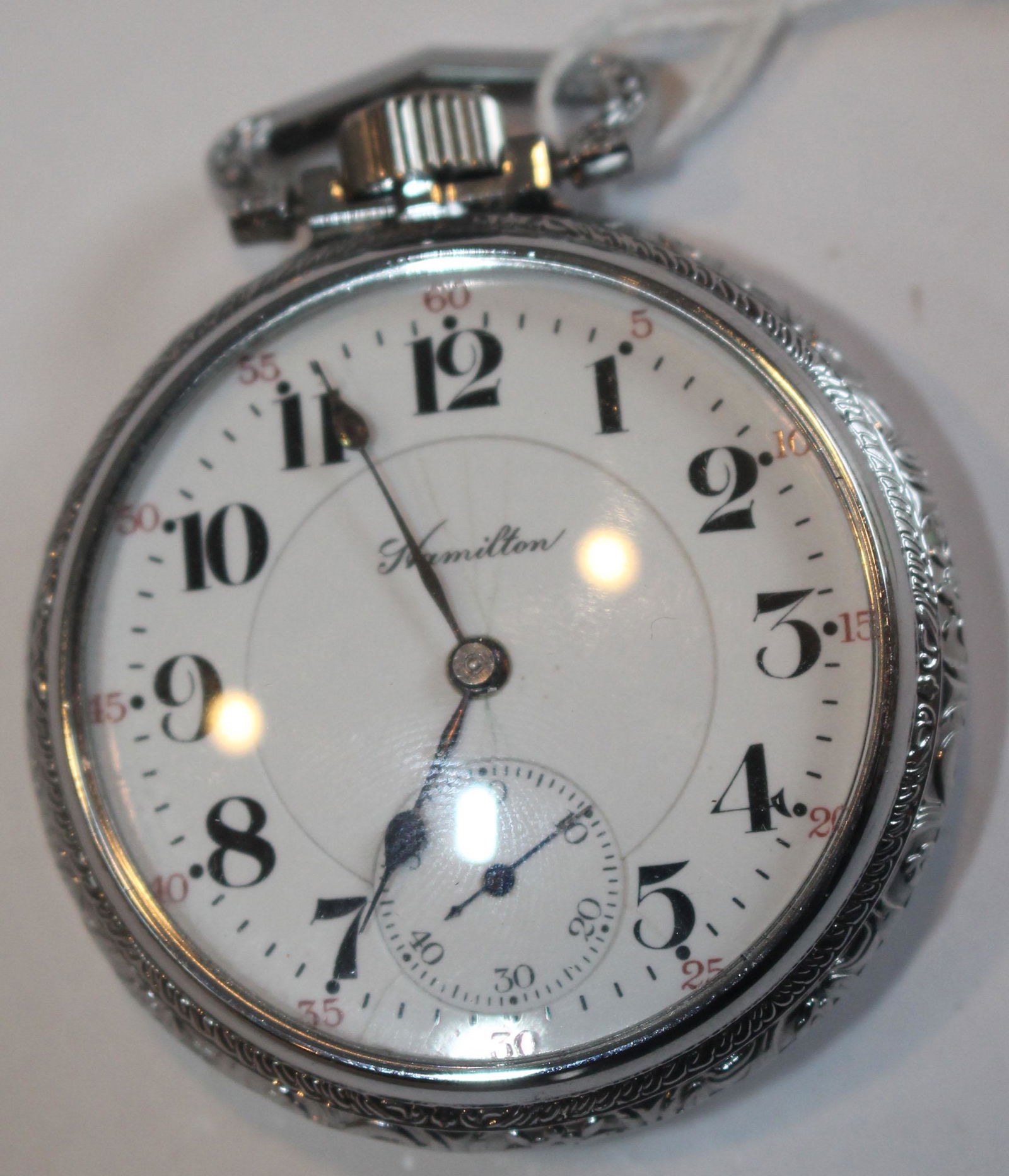 Hamilton 21 jewel salesman sample Model 992 pocket (1 of 2)