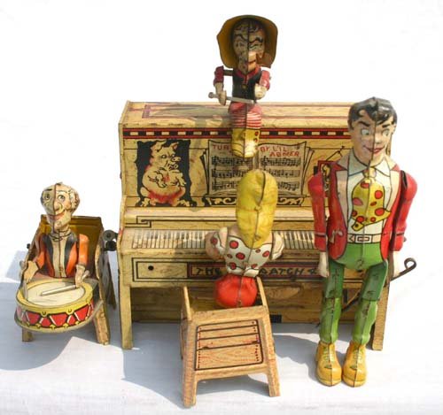 Unique Art Manuf Co tin wind-up "Lil' Abner and hi: Unique Art Manuf Co tin wind-up "Lil' Abner and his Dogpatch Band"