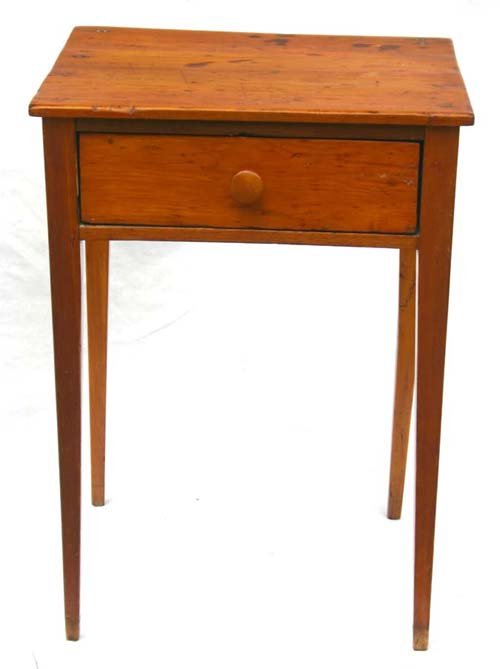 early 19thC Hepplewhite country pine tapered leg 1: early 19thC Hepplewhite country pine tapered leg 1 dr stand