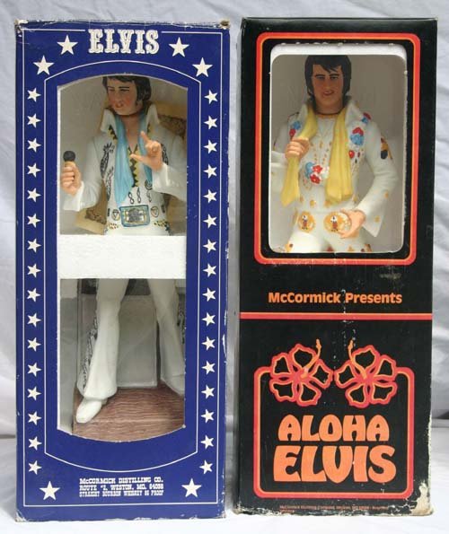 lot of 4 Elvis figural liquor decanters plus 1 Wil: lot of 4 Elvis figural liquor decanters plus 1 Wild Turkey