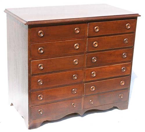 ca 1860 Vict walnut multi drawer specimen or collec