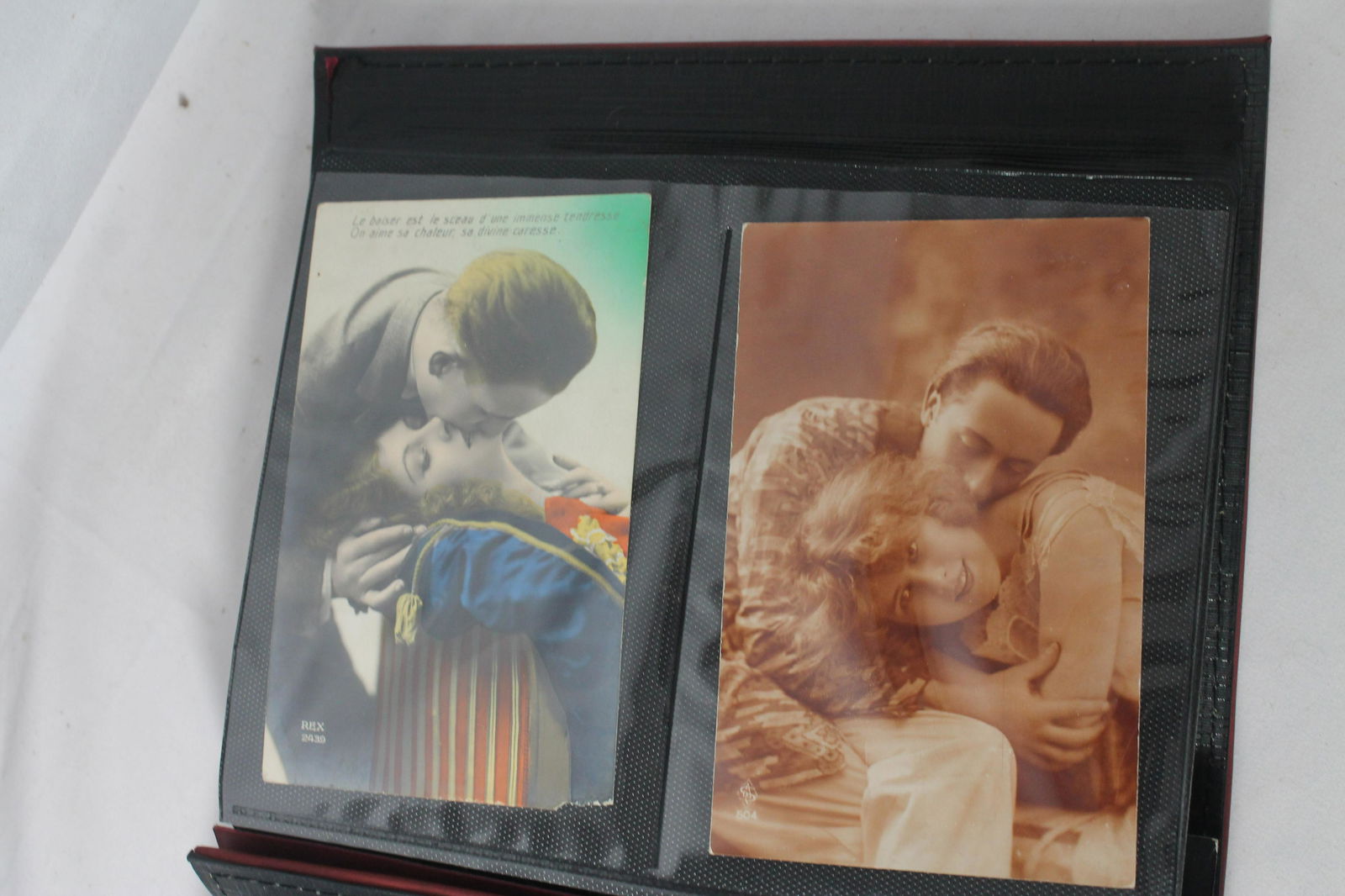 Lot of French antique postcards in album - approx 40 (1 of 11)