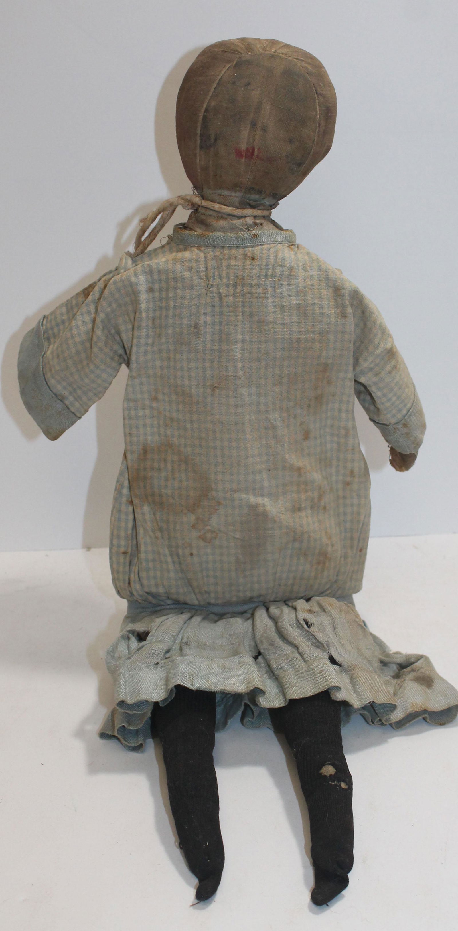 late 19th/early 20thC cloth doll w hand painted face (1 of 6)