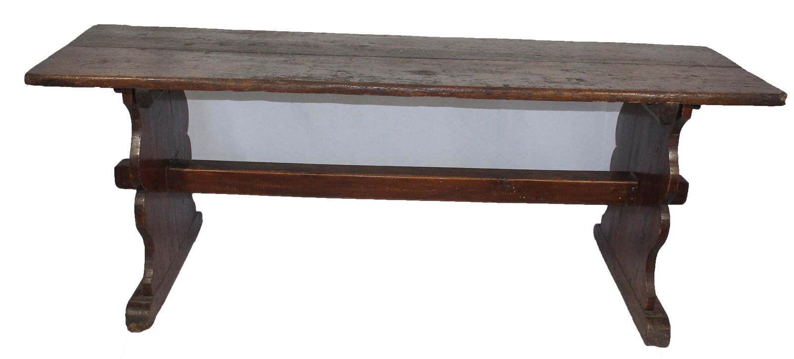 18thC pine trestle table - 79" long x 23 1/2" wide x (1 of 8)