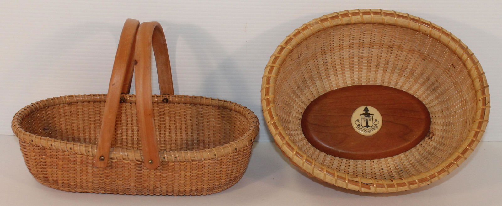2 contemporary Nantucket oval baskets incl a dbl swing (1 of 6)