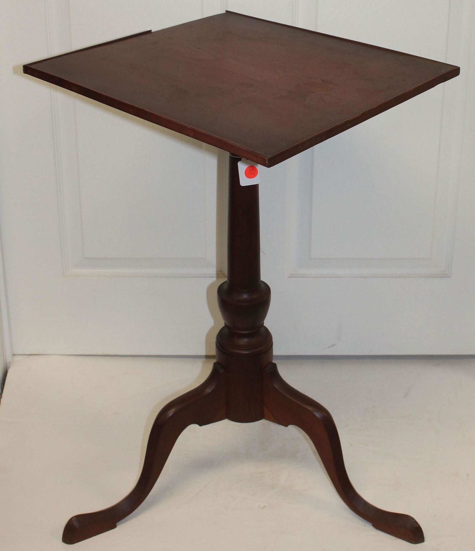 18thC CT tray top cherry candlestand (as found - (1 of 8)