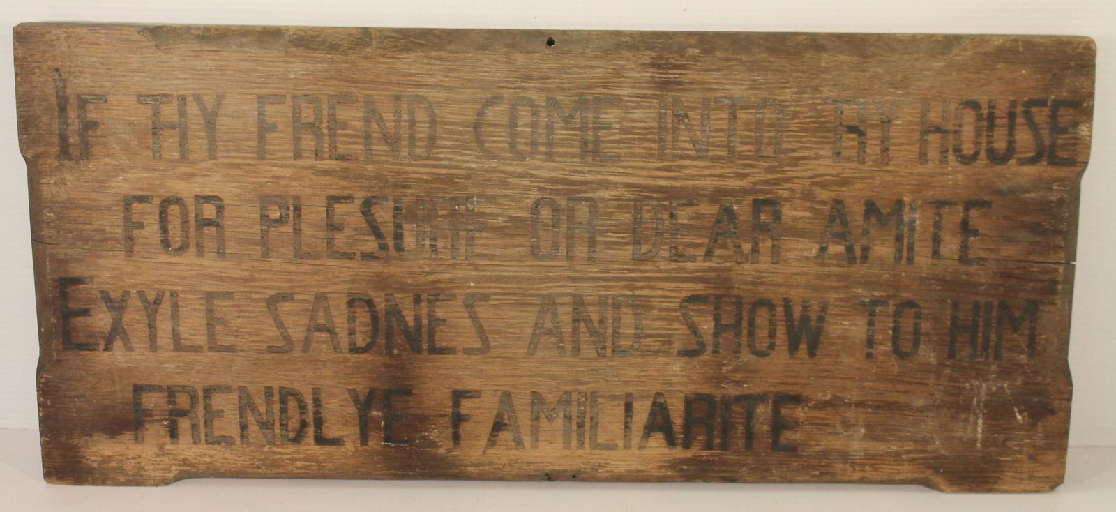 Antique wooden painted sign - with early welcome phrase (1 of 4)