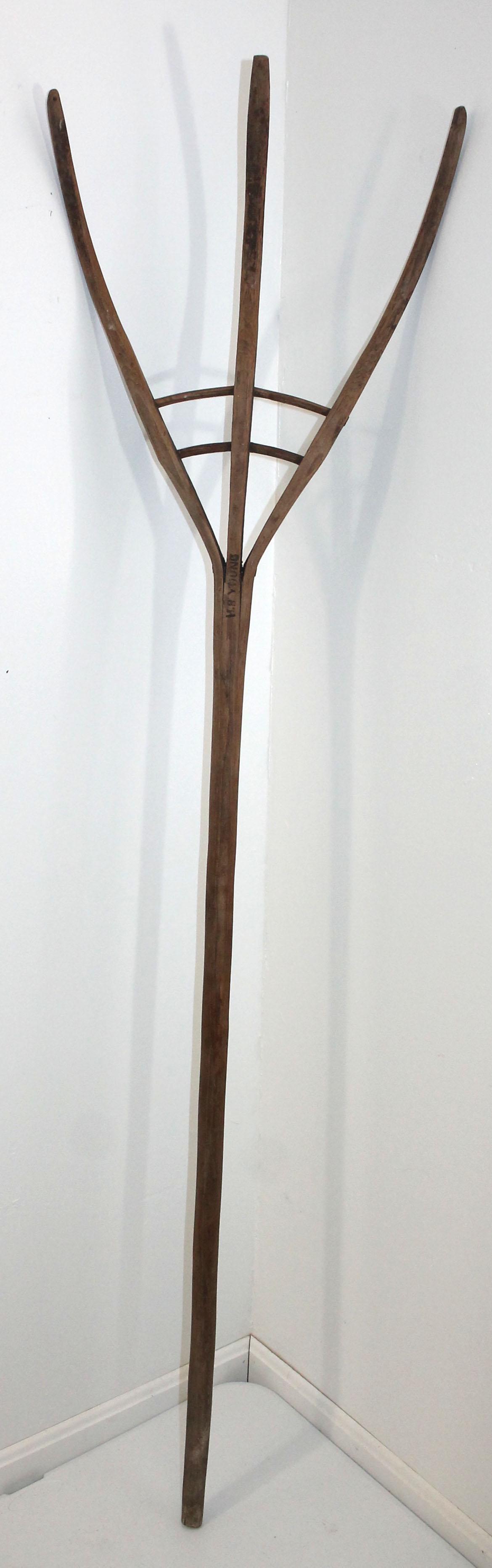 Antique hay fork sgnd MB Young - 67 1/2" tall (1 of 5)