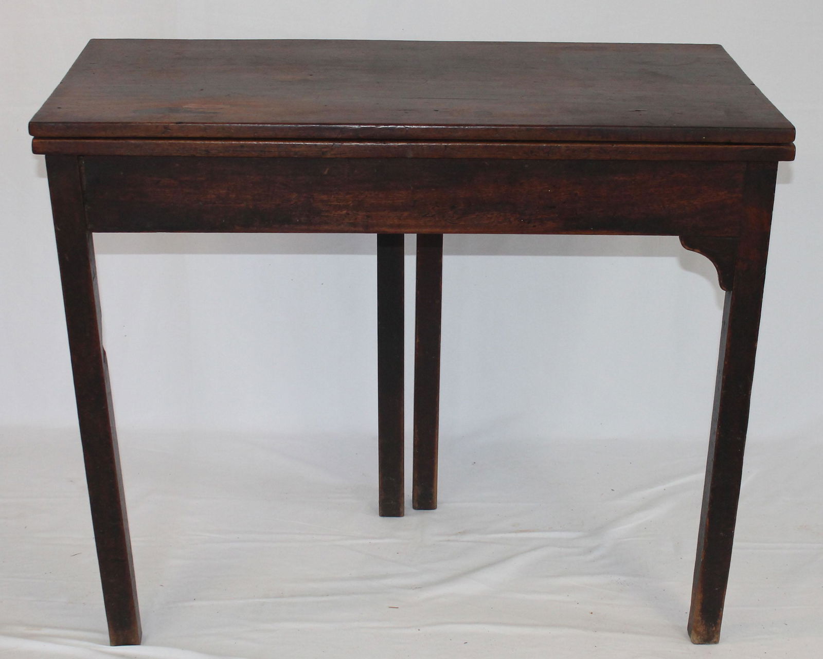 19thC Chippendale card table - 35 3/4" wide x 17 1/2" (1 of 6)