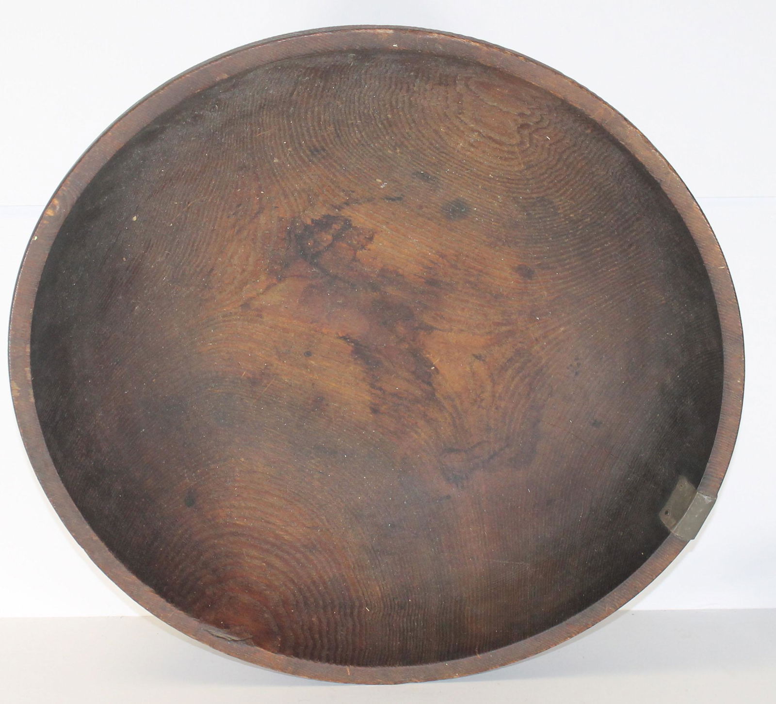 18thC beehive bowl w make-do repair - 18"x19 1/4" x 5 (1 of 5)