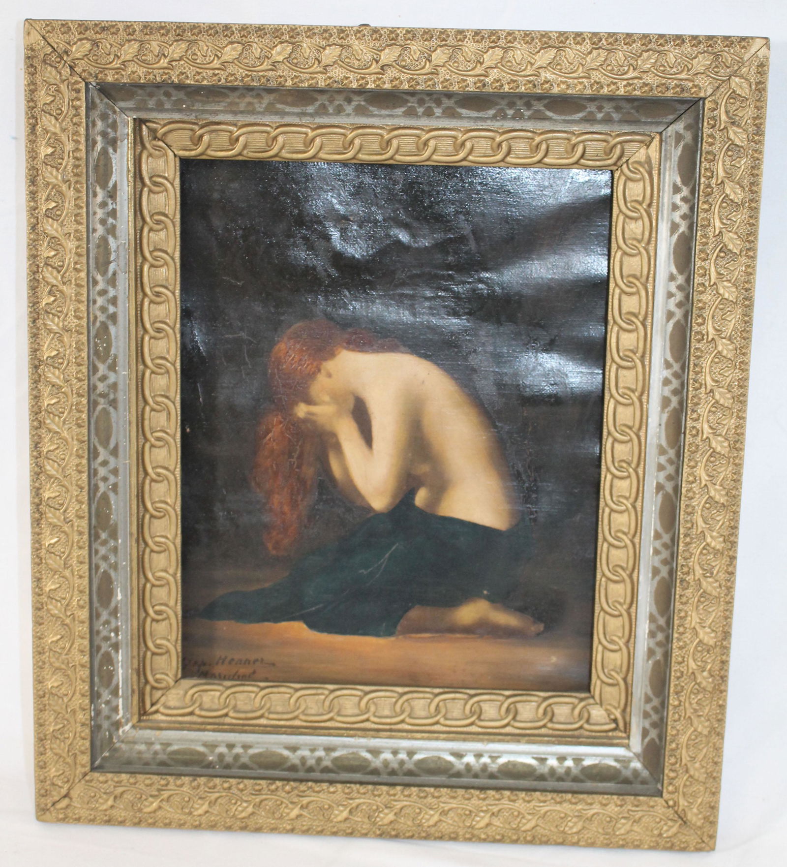 o/c portrait of a kneeling woman after JJ Henner  "La (1 of 7)