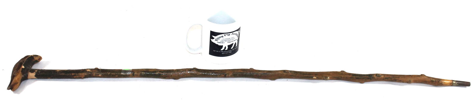 Carved wooden walking stick w alligator figural handle (1 of 6)
