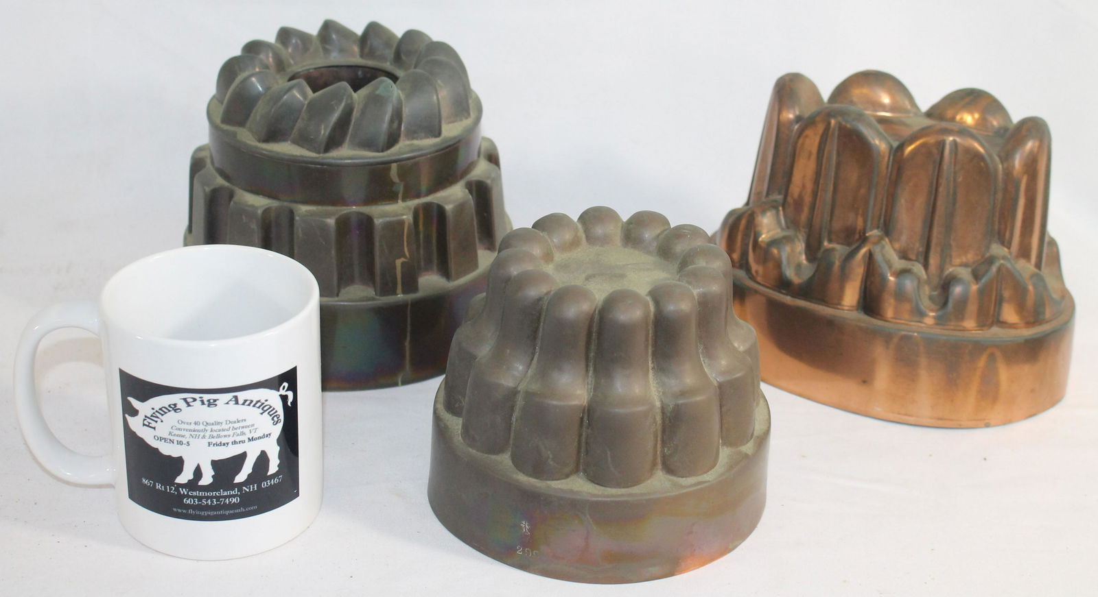 3 antique Turks head pudding molds - (1 of 4)