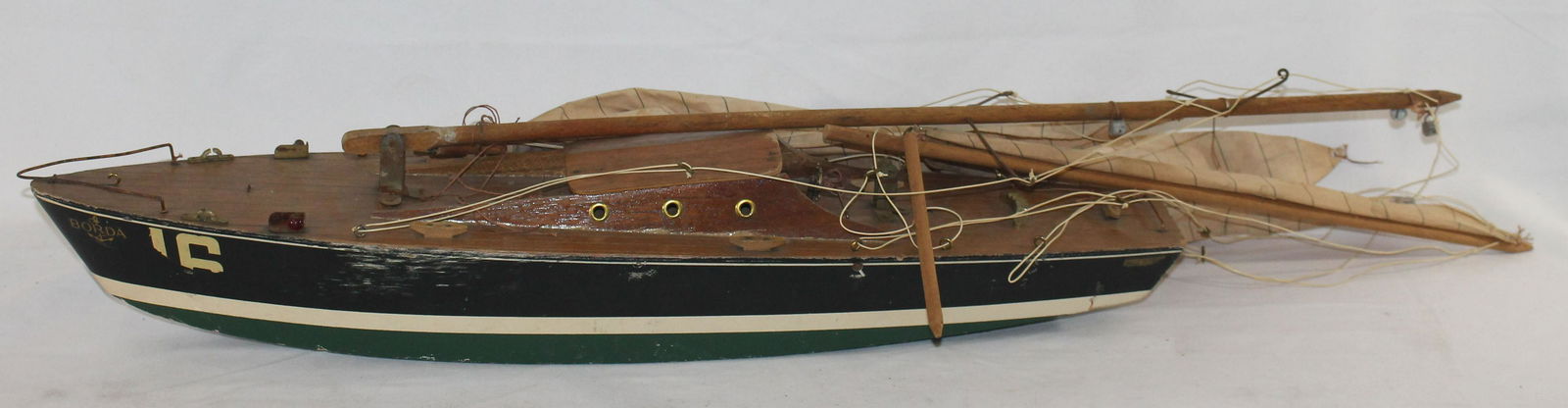 Vintage wooden painted pond boat - 27" long (1 of 4)