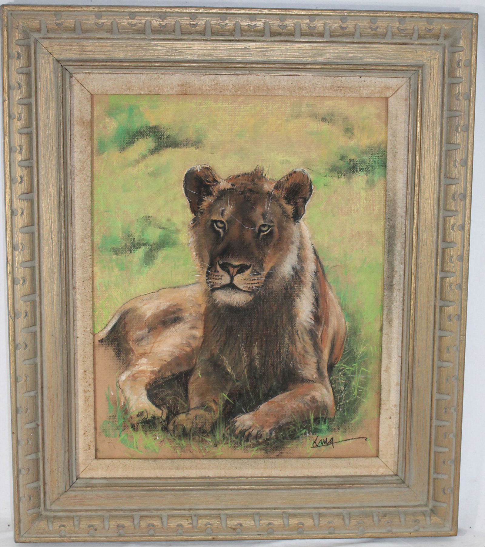 Wonderful group of 6 paintings of lions, leopards & (1 of 18)