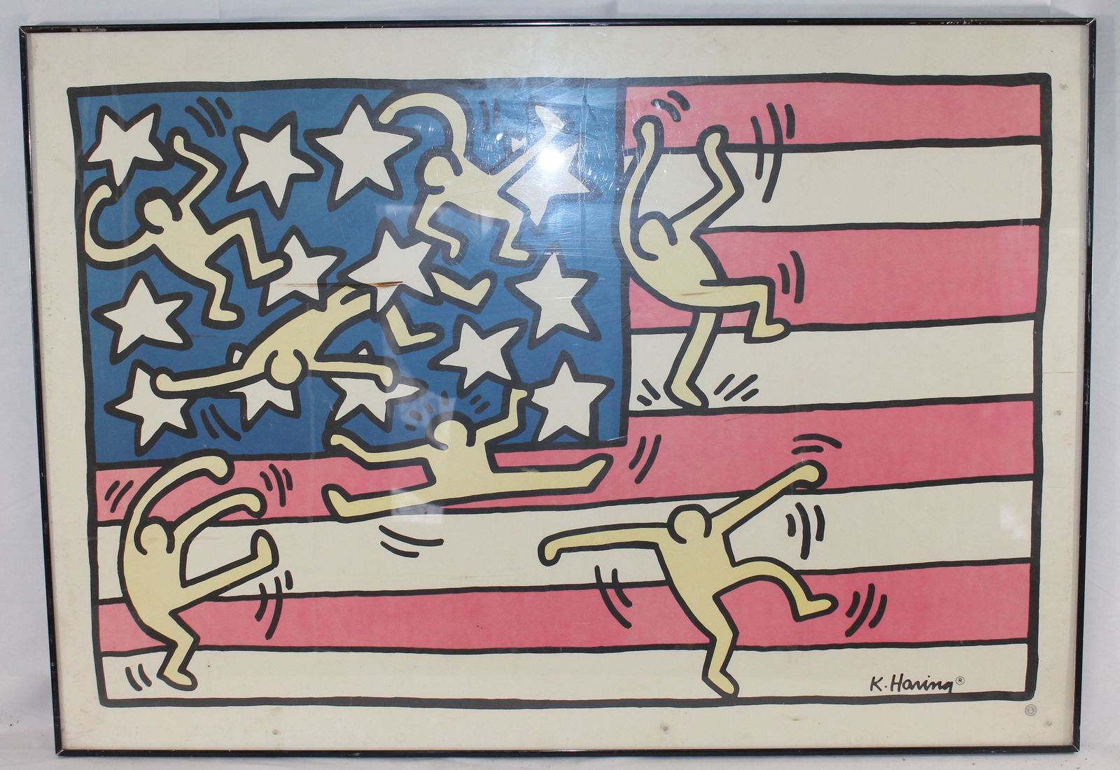 Keith Haring vintage Patriotic poster - 72 3/4"x39 3/4" (1 of 4)