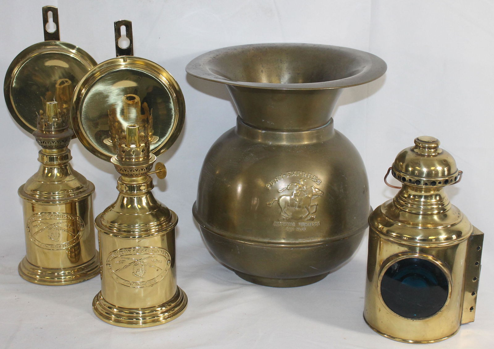 3 brass lanterns - 10" tall & 13" tall pair plus a (1 of 5)