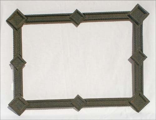 antique Tramp Art carved picture frame w approx 24": antique Tramp Art carved picture frame w approx 24"x16" opening