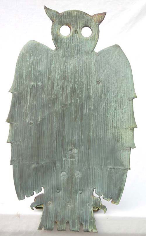 117 rare & important late 19thC copper owl weathervane Oct 27, 2009 Flying Pig Auctions in NH