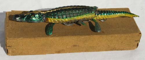 attrib Lehmann German tin wind up 9" crocodile in : attrib Lehmann German tin wind up 9" crocodile in orig box