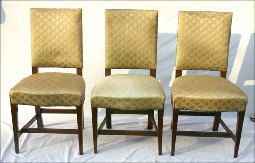 rare set of 6 period Hepplewhite ca 1795 Providence: rare set of 6 period Hepplewhite ca 1795 Providence RI back stool dining chairs in mahog w chestnut wind braces