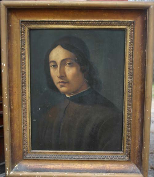 Wonderful Italian Old Master School 18thC 17 ¼ x 1: Wonderful Italian Old Master School 18thC 17 ¼ x 13 ¼ o/panel portrait of a young possible Seminary school student