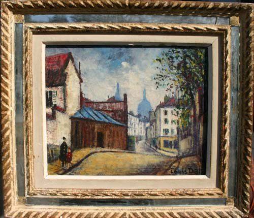 Louis Dali (1905-2001) 8 3/4 x 11 o/c Paris street: Louis Dali (1905-2001) 8 3/4 x 11 o/c Paris street scene