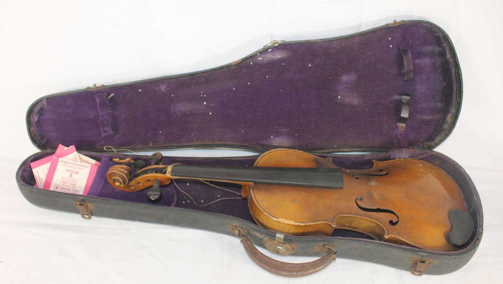 Violin in case marked "Jacobus Stainer" (1 of 8)