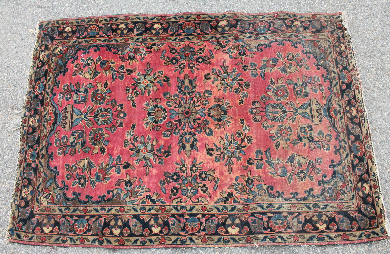 Antique area Oriental rug - approx 3'6"x5' - as found (1 of 5)