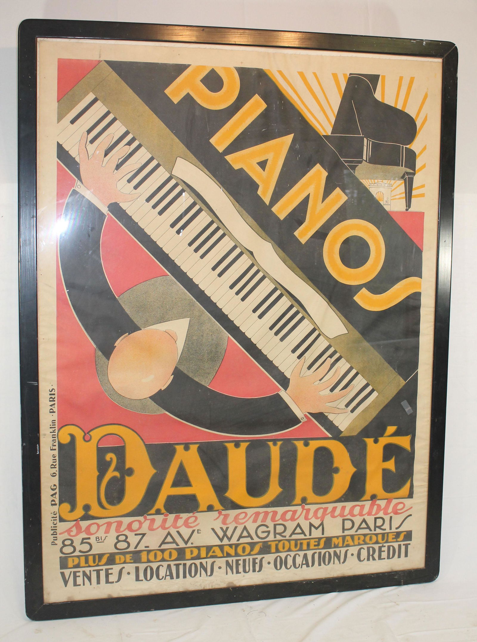 very large poster on canvas â€œPianos Daudeâ€ - framed (1 of 10)