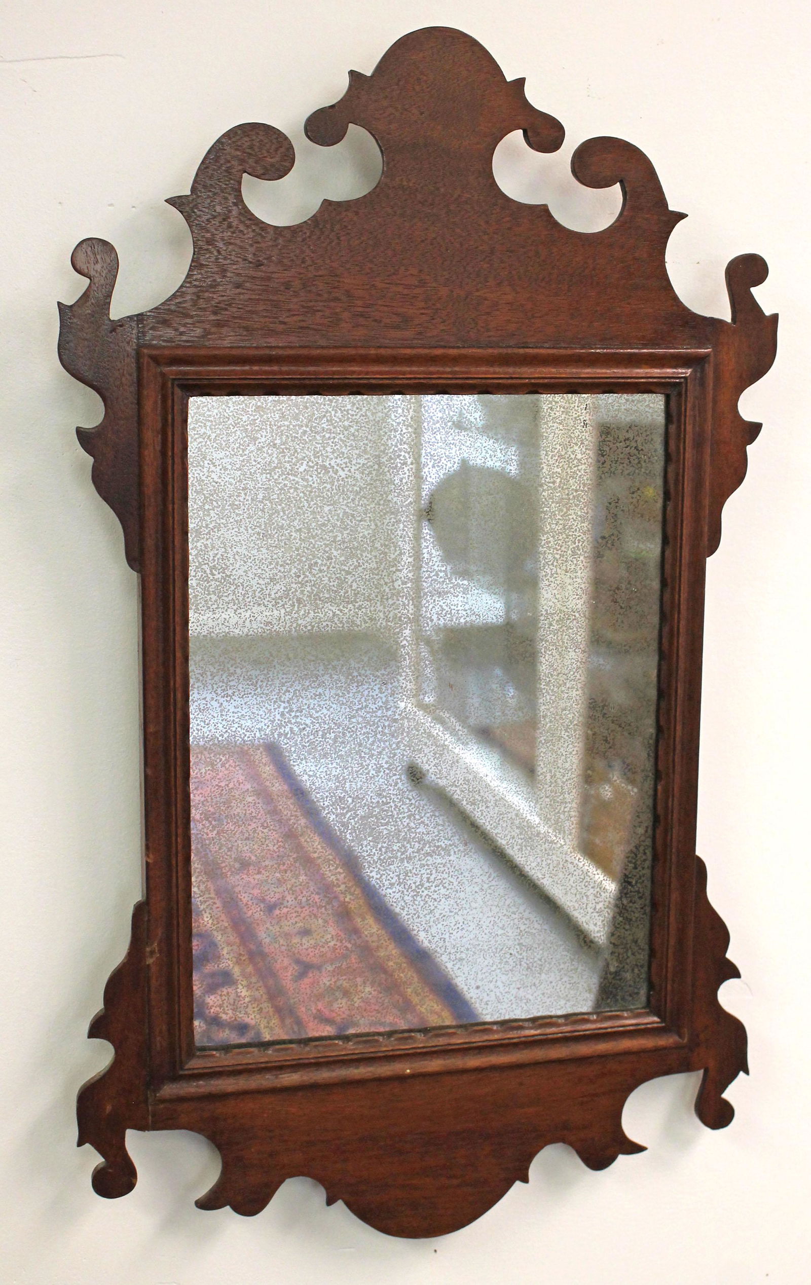 Chippendale mahog courting mirror - 22 1/2"x13 1/4" (1 of 6)