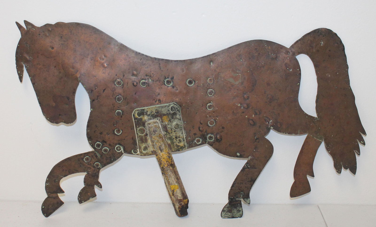 Antique brass sheet horse weathervane - 20"x13" (1 of 6)