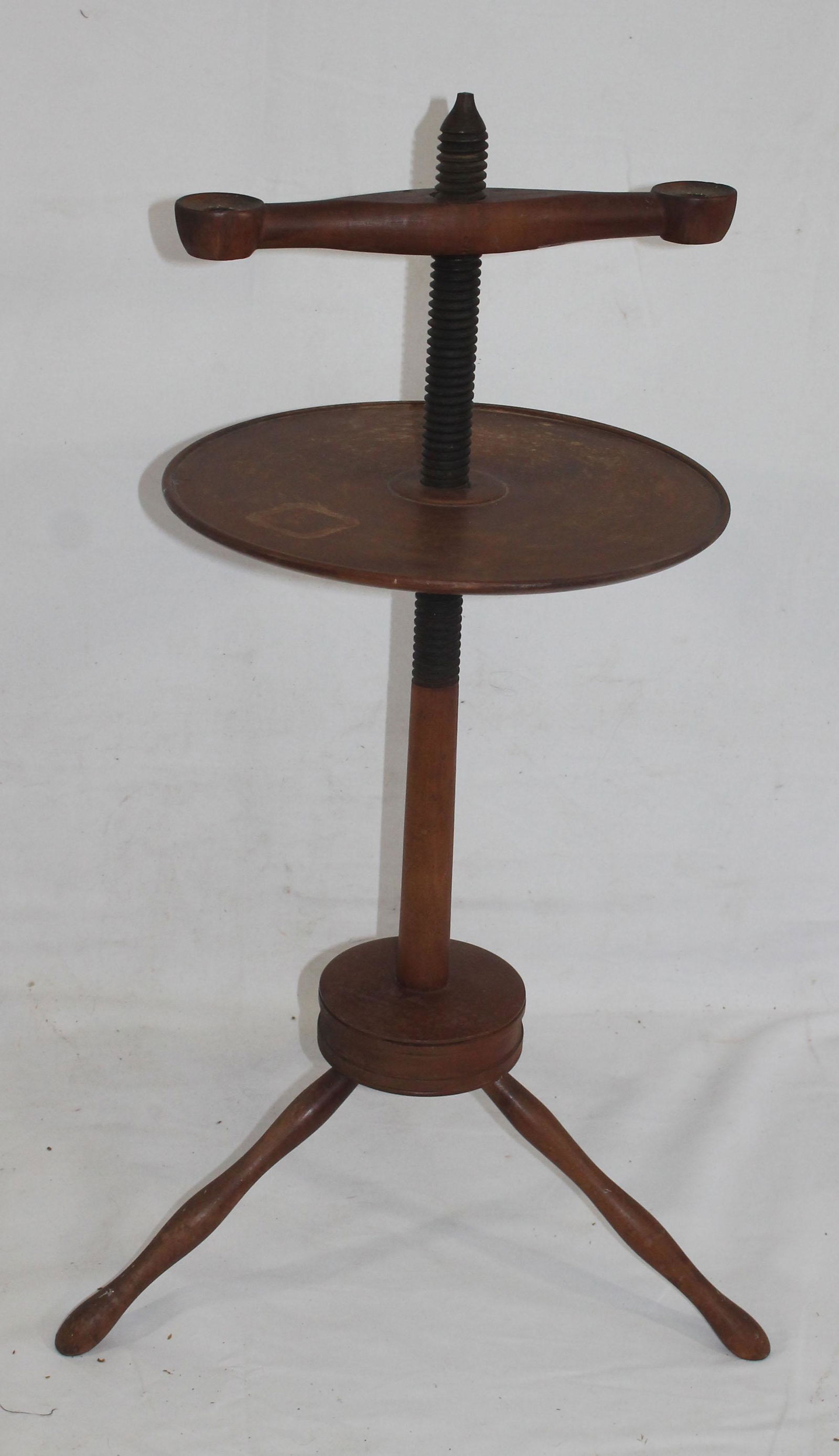 Antique dbl arm floor standing adjustable candlestand - (1 of 9)