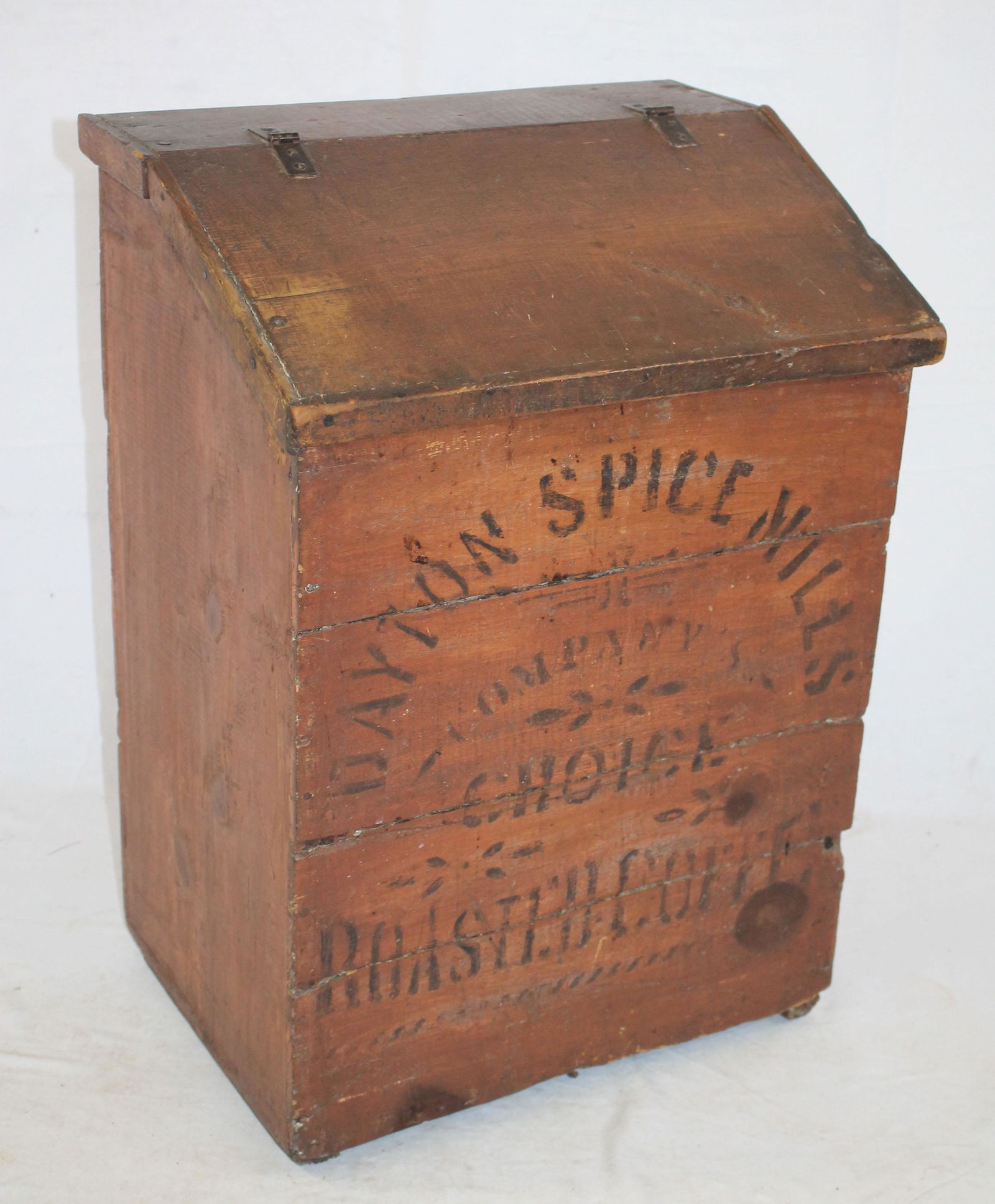 Dayton Spice Mills" wooden coffee bin from Dayton, OH - (1 of 7)