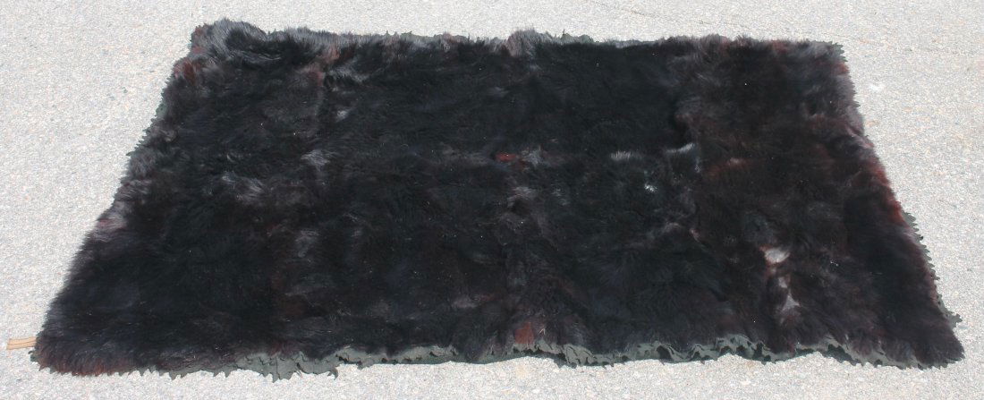 Antique bear skin rug - appears to have wool & possibly (1 of 7)