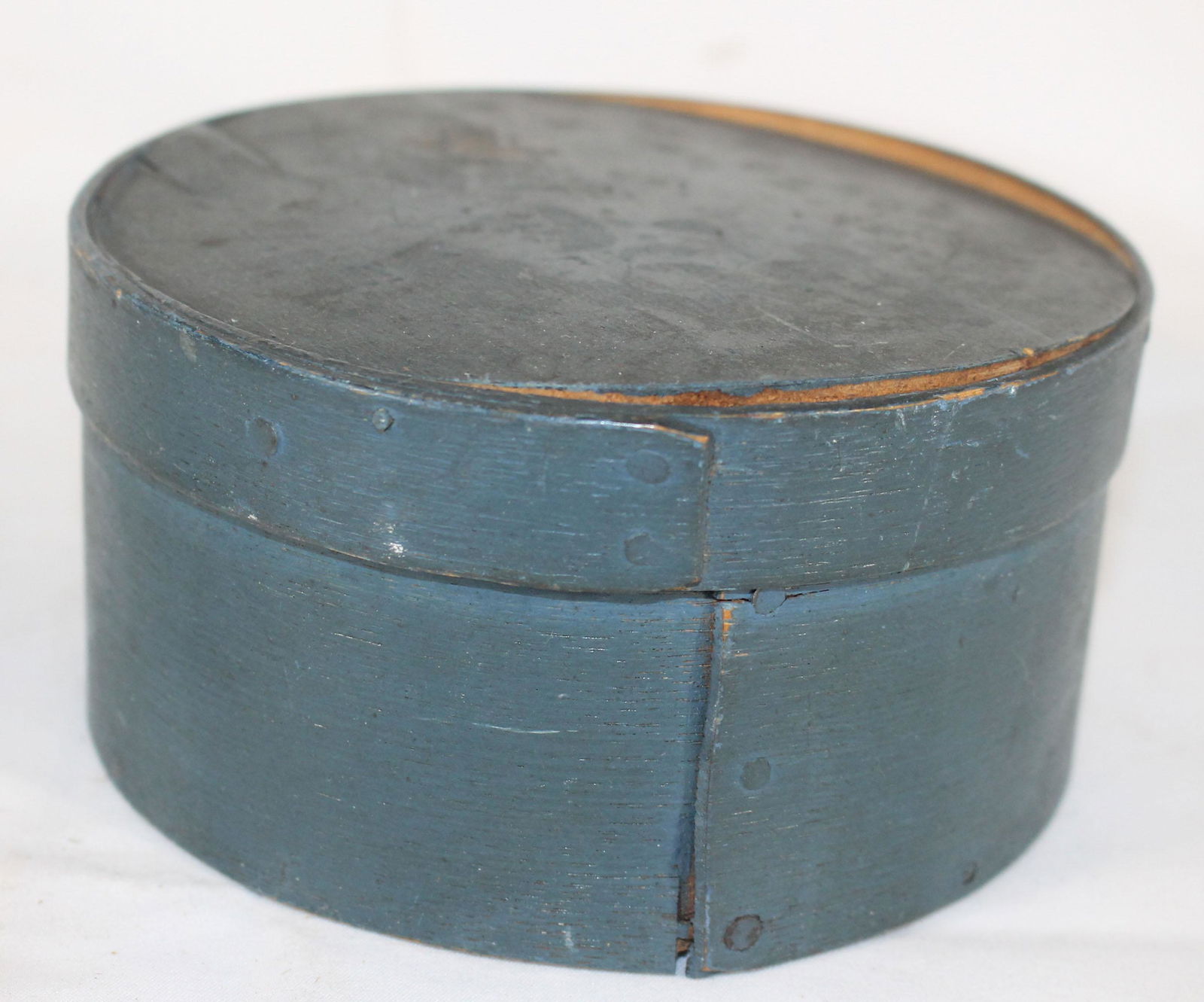 Antique pantry box in blue paint - as found - 5 1/4" (1 of 5)