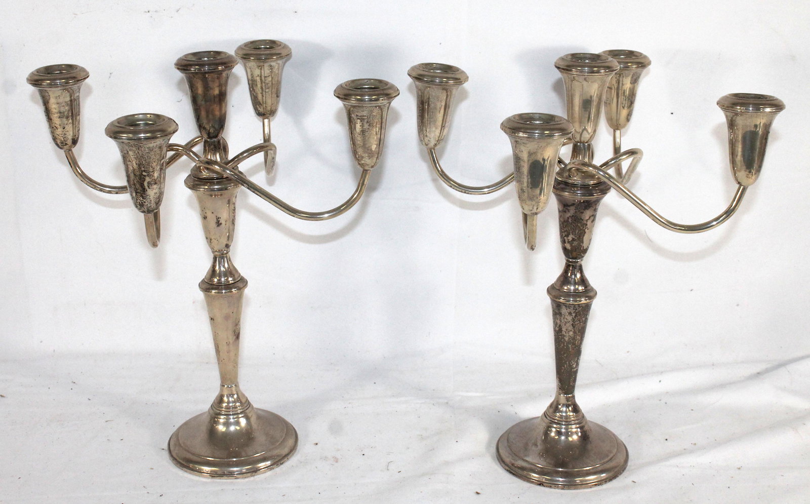 pr of Empire sterling silver weighted candleabrum w (1 of 3)