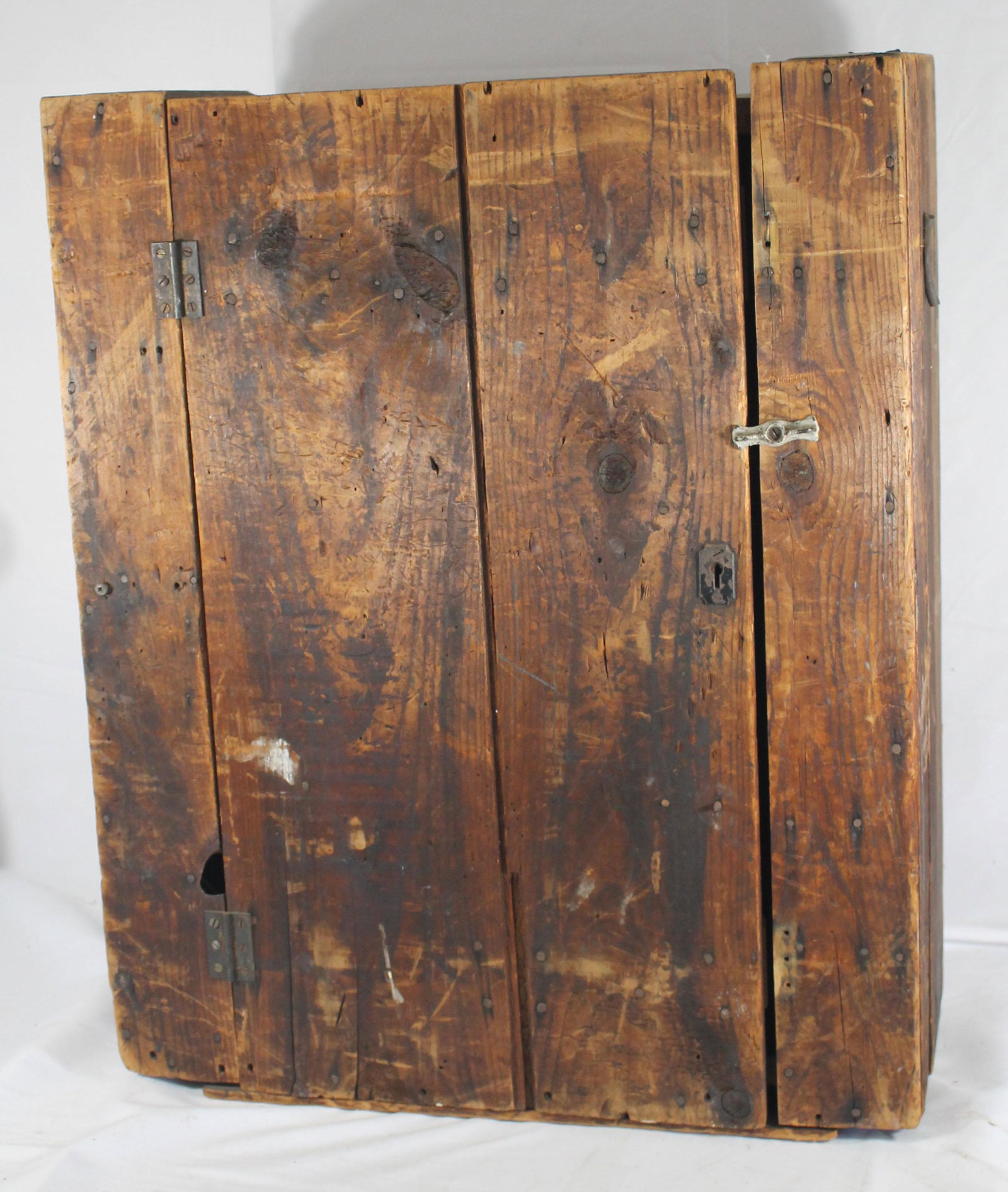 early 20thC primitive make-do wall cupboard - 29 1/2" (1 of 6)