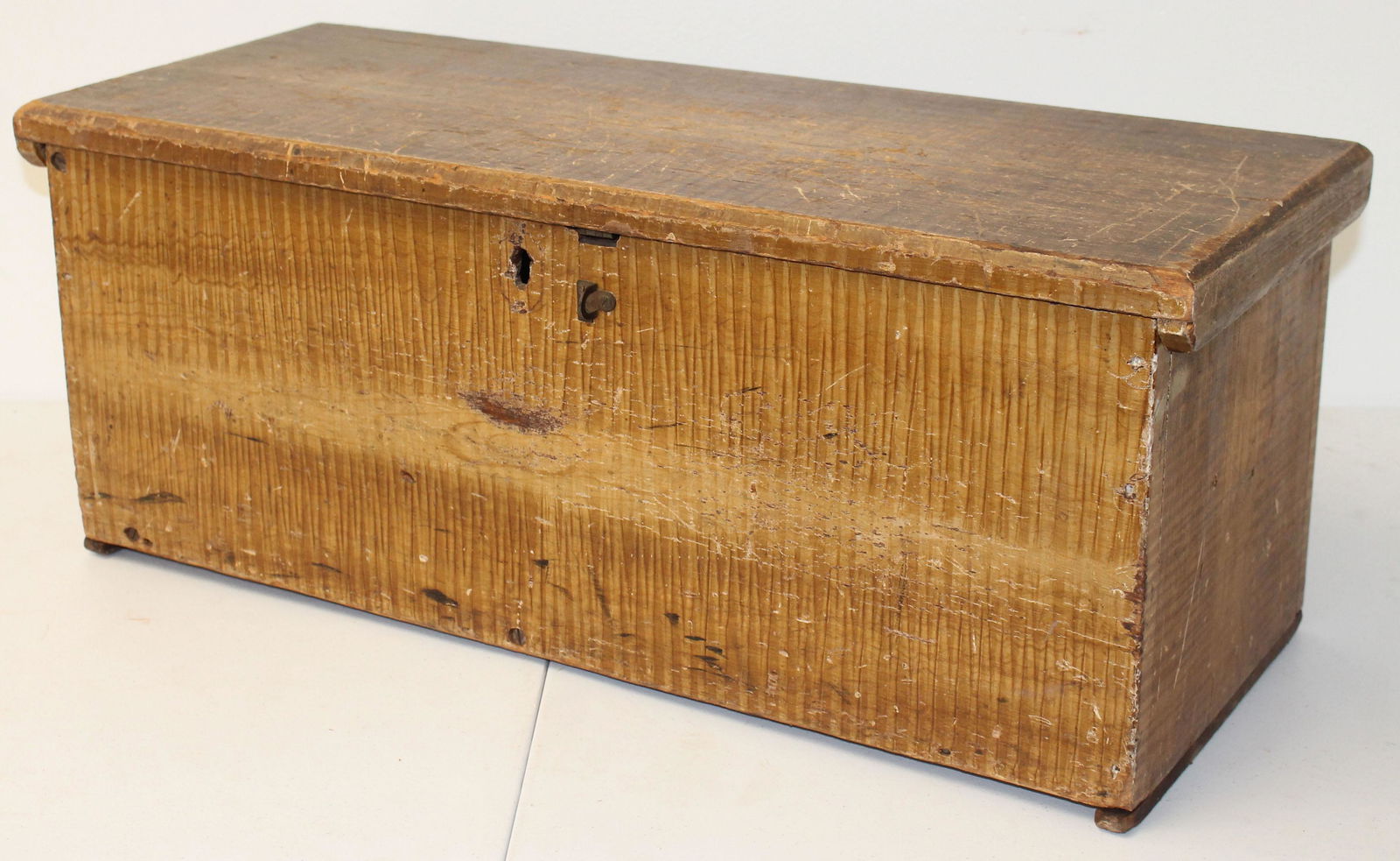 19thC grain painted document or valuables box -11" tall (1 of 8)