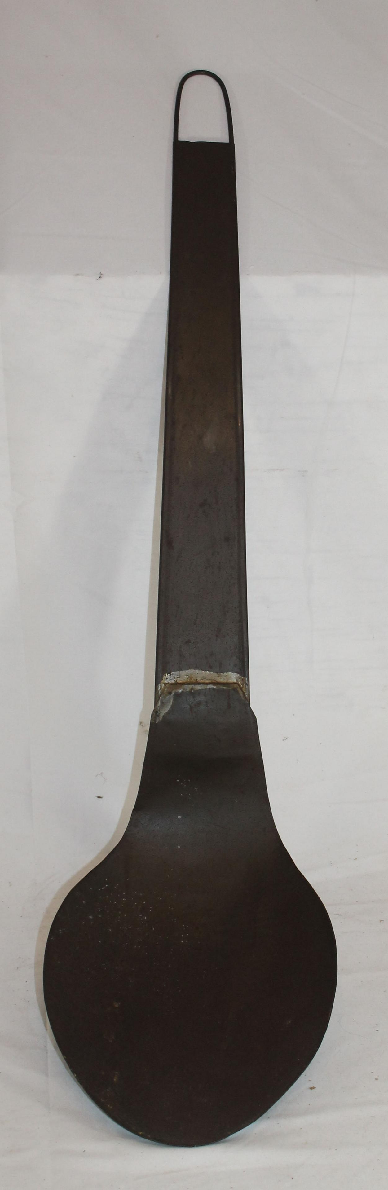 Large tin spoon form trade sign - approx 33" long (1 of 4)