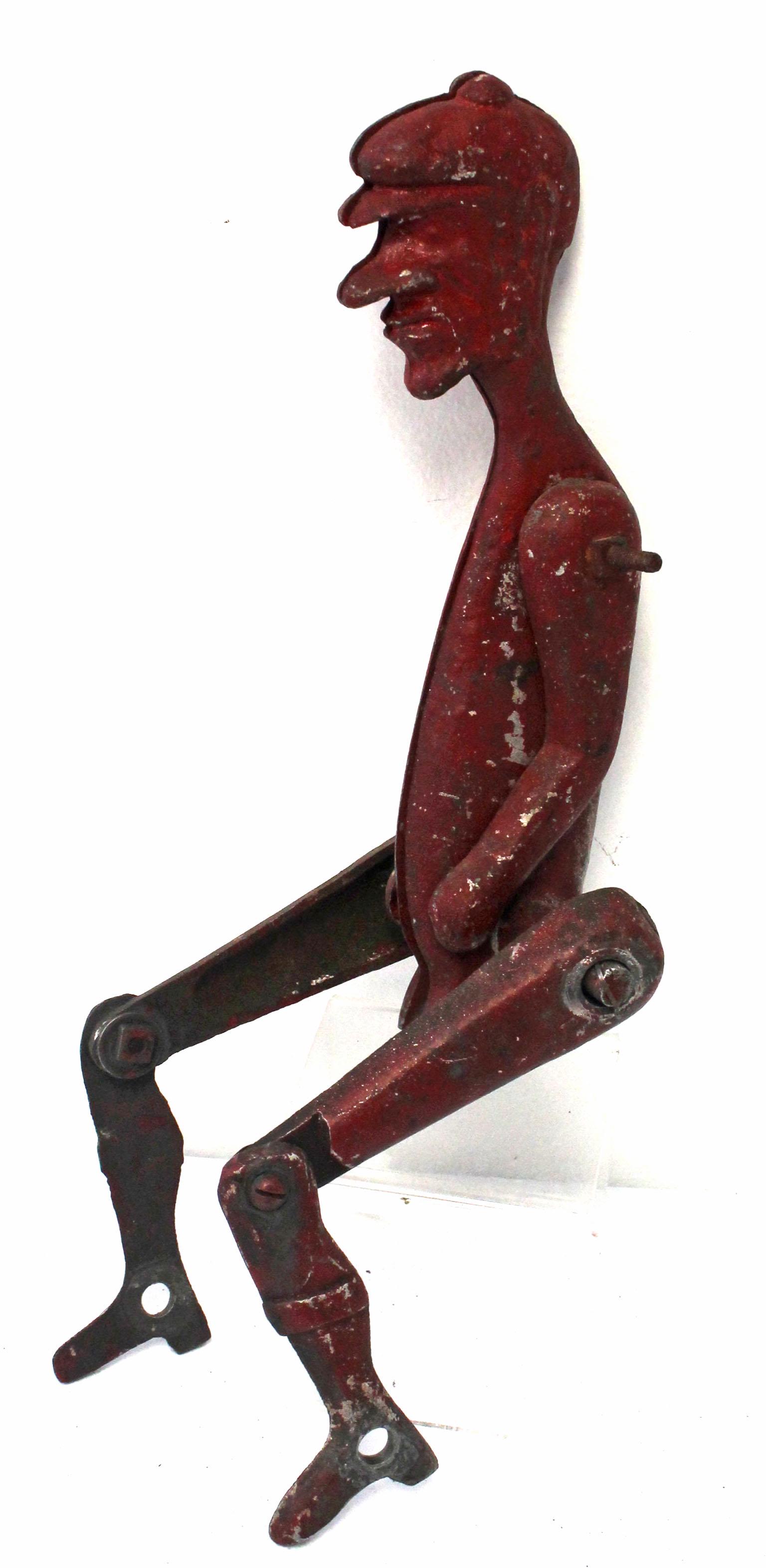 Rare early 20thC jointed aluminum whirligig man - 20" (1 of 8)