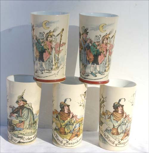 set of 5 Mettlach 1/4L beakers: set of 5 Mettlach 1/4L beakers