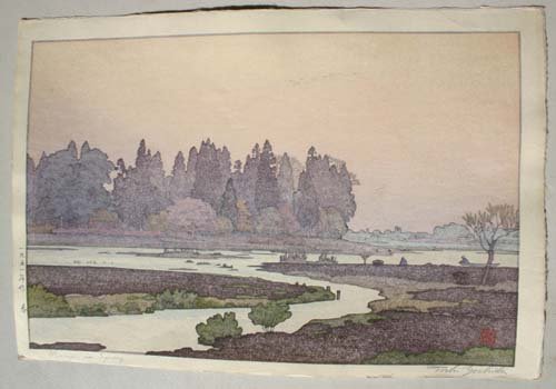 Japanese Woodblock print by Toshi Yoshida "Morinji i: Japanese Woodblock print by Toshi Yoshida "Morinji in Spring"