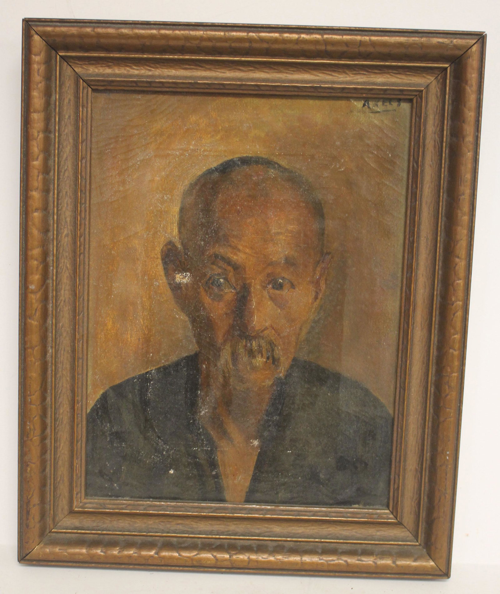 Sgnd Akers o/c portrait of a Chinese man - 10"x8": Sgnd Akers o/c portrait of a Chinese man - 10"x8"