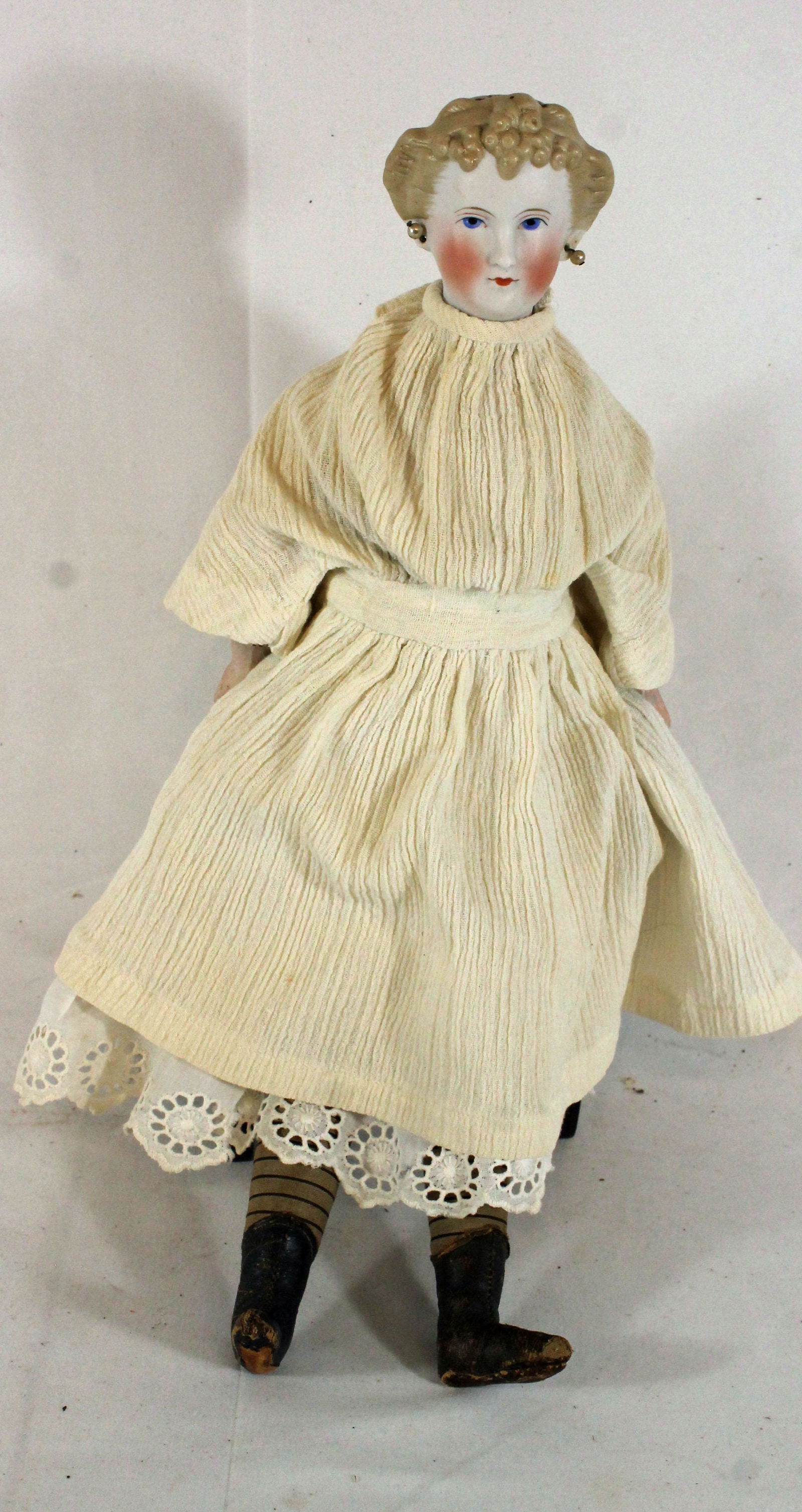 ca 1880 German Parian head & hands doll on cloth body - (1 of 7)