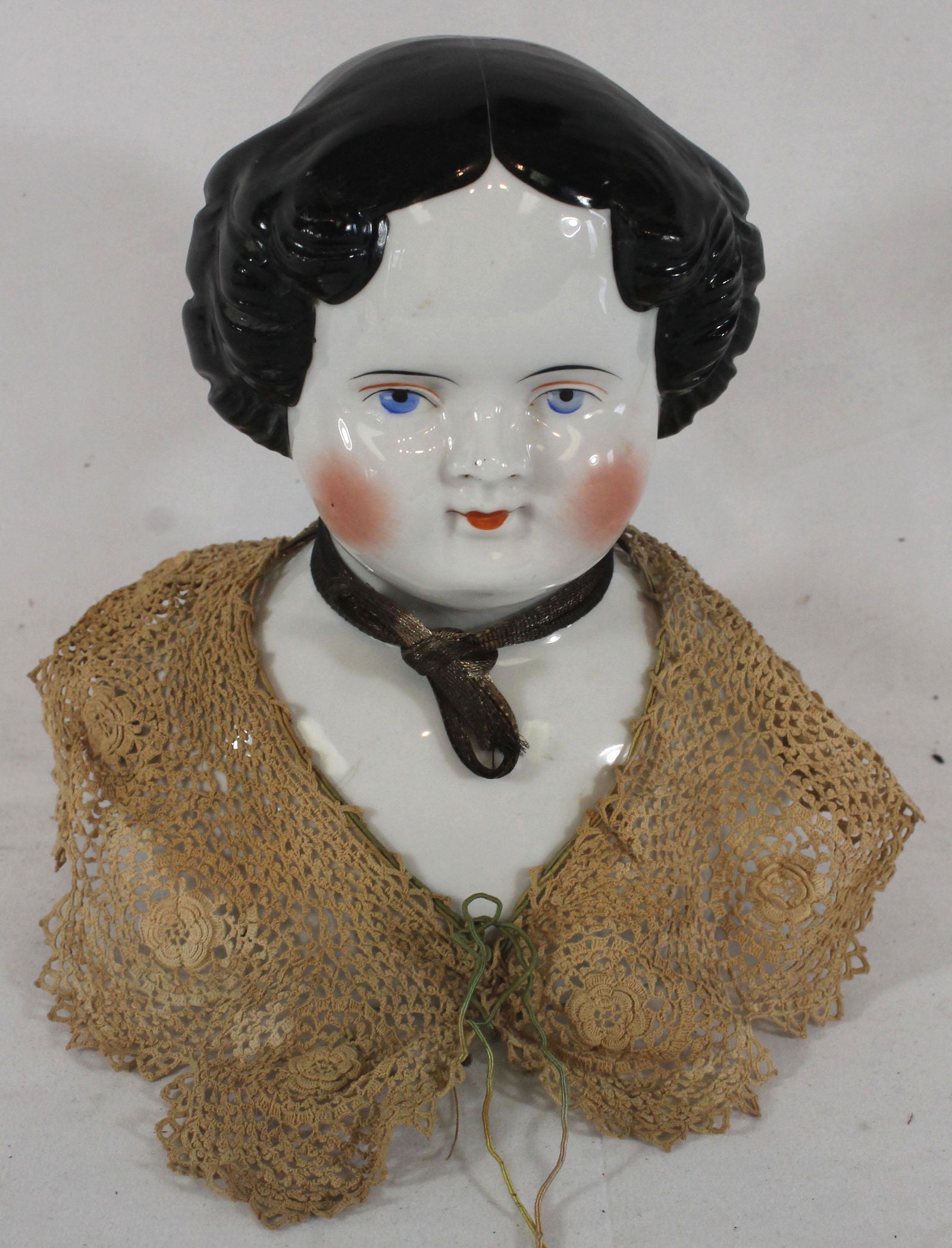 ca 1890 German china head - 7 1/2" tall (1 of 3)