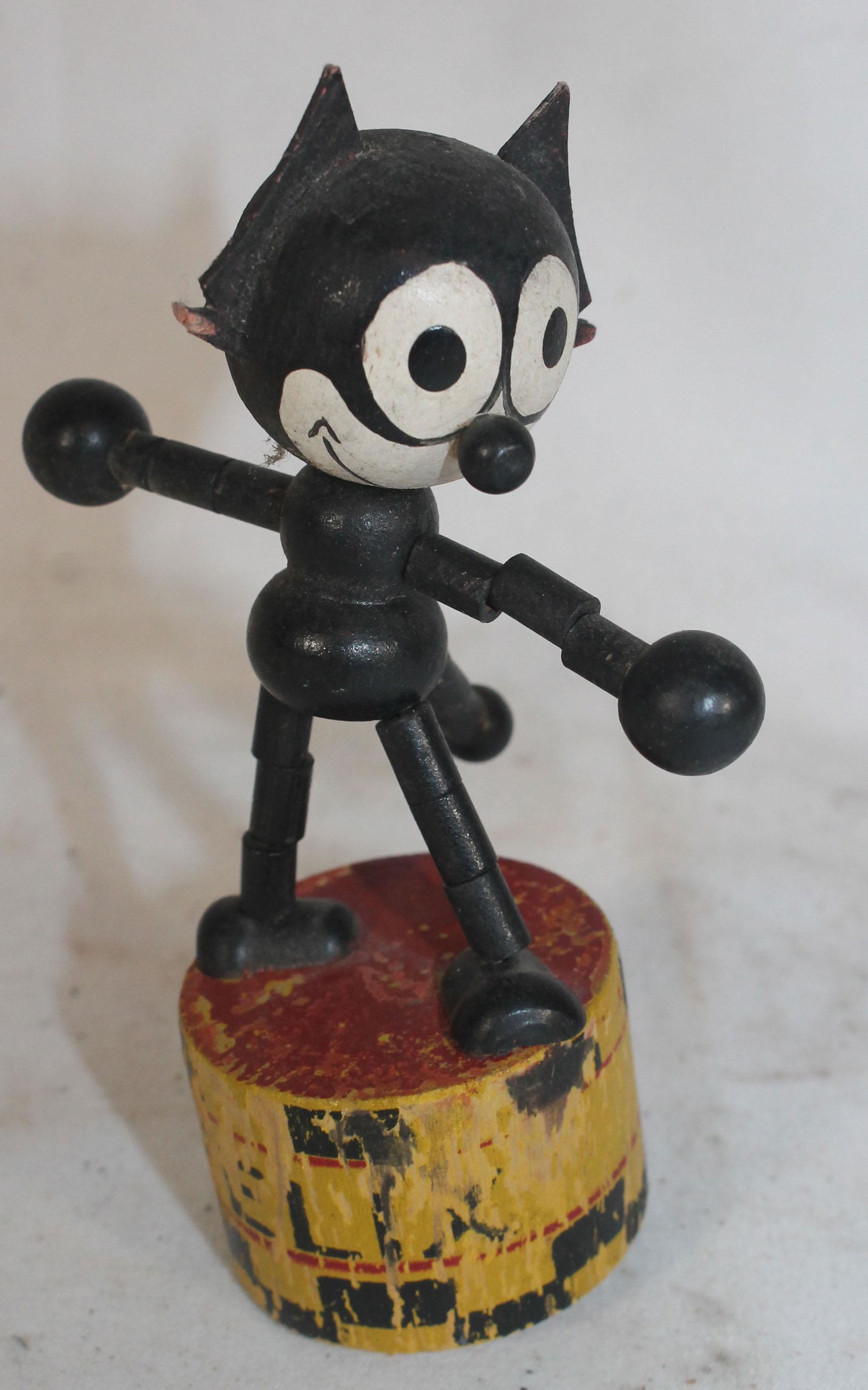ca 1950's wooden jointed Felix the Cat: ca 1950's wooden jointed Felix the Cat