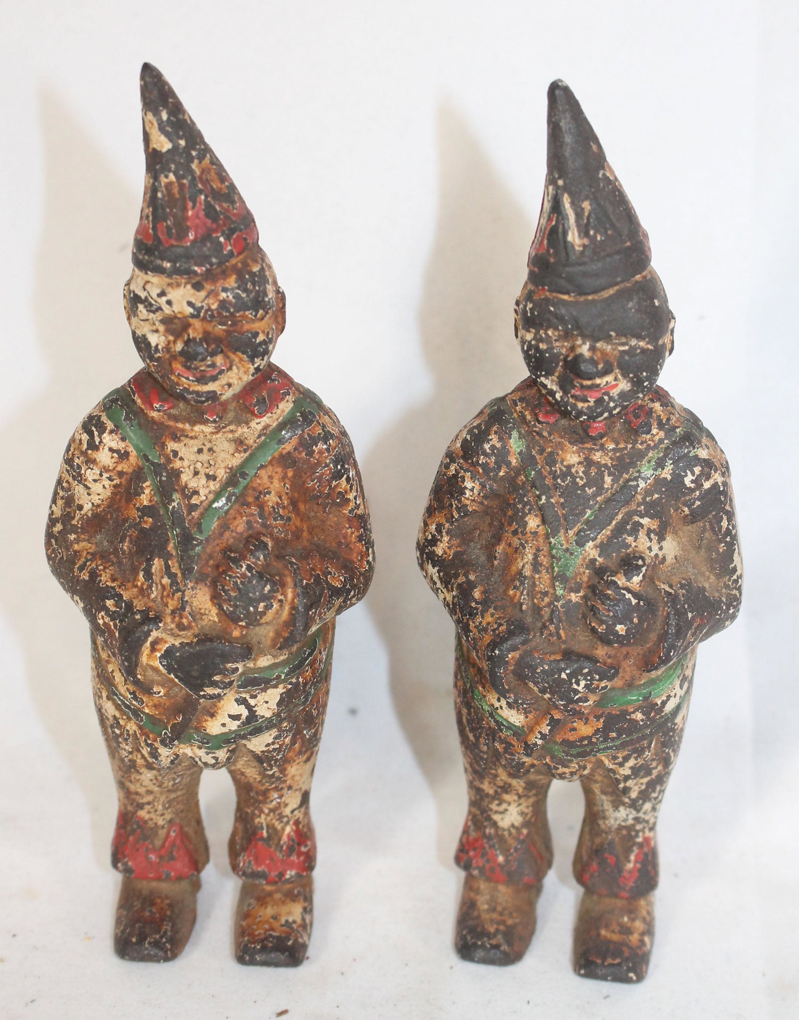 2 Cast iron clown still banks - as found paint - 6" (1 of 3)