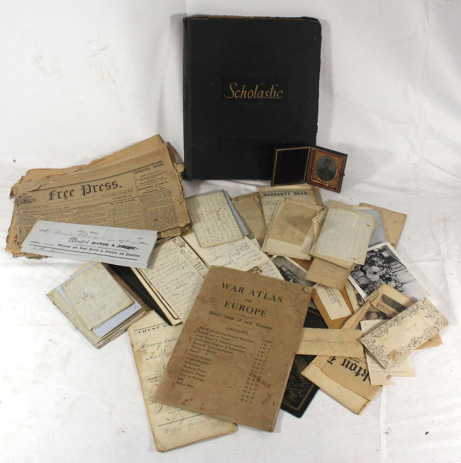 Interesting CW era ephemera lot incl correspondence, (1 of 2)