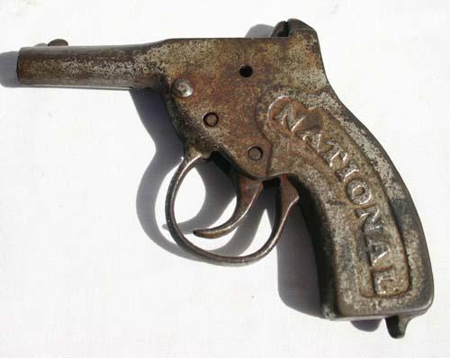 "National" heavy gauged cast metal cap gun: "National" heavy gauged cast metal cap gun